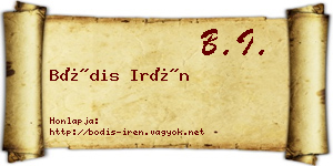 Bódis Irén névjegykártya