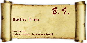 Bódis Irén névjegykártya