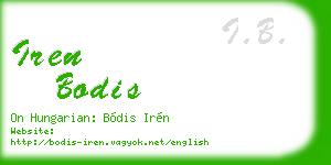 iren bodis business card